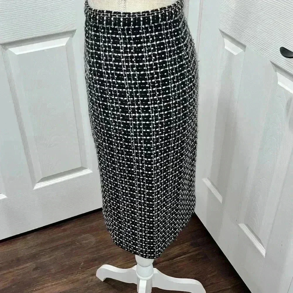 Michael Kors Tweed pencil skirt with side split, zip side closure: career wear